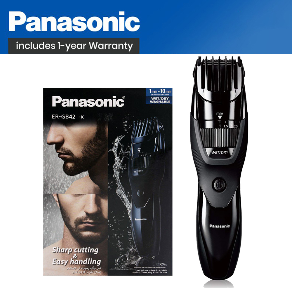 Panasonic Hair and Beard Trimmer, Men's, with 39 Adjustable Trim Settings and Two Comb Attachments for Beard and Hair, Corded or Cordless Operation, E